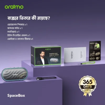 oraimo SpaceBox FM and Customizable Lights and EQ Speaker